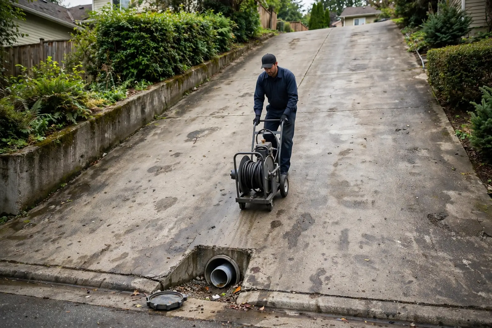 Steep driveways and sloped equipment access